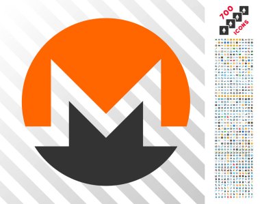 Bonus ile Monero para birimi düz simgesi