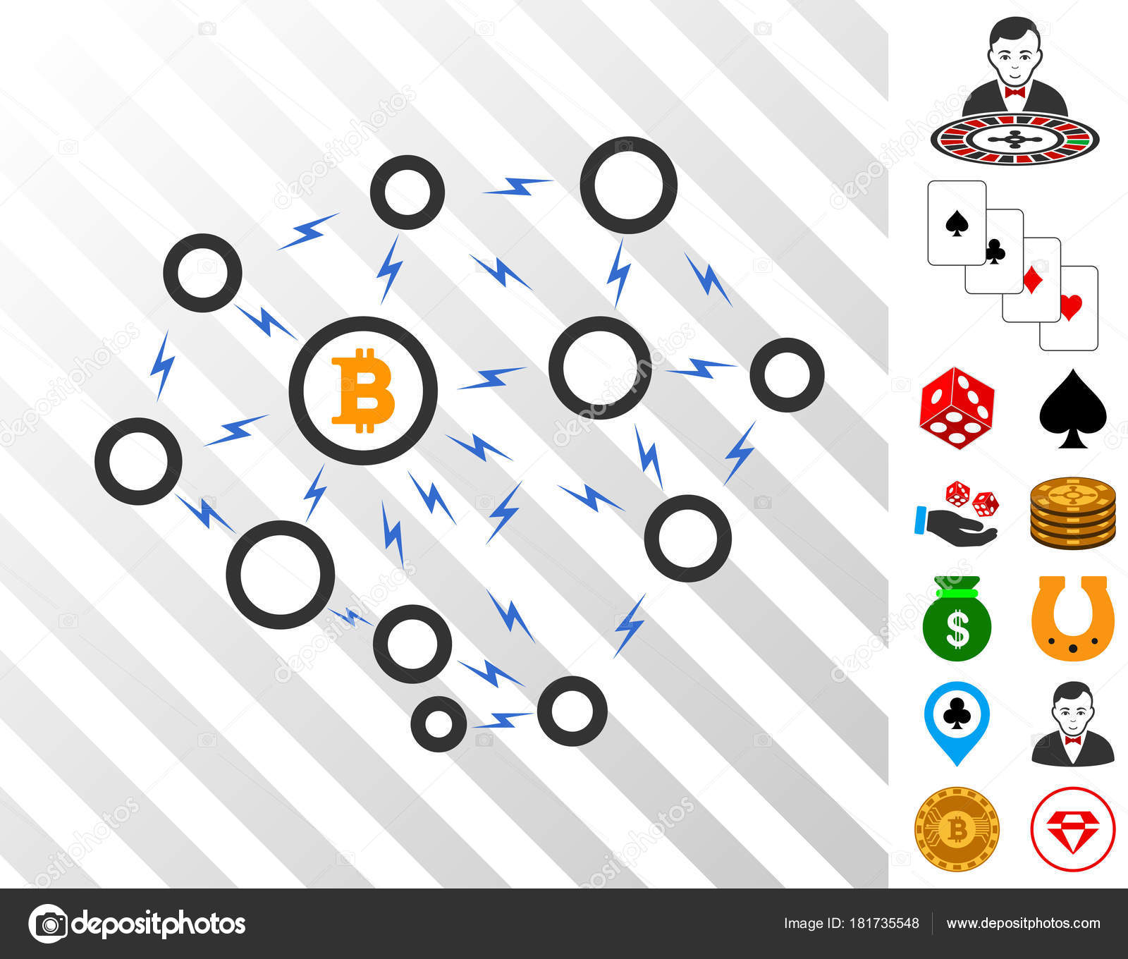 Bitcoin Lightning Network Icon With Bonus Stock Vector C Ahasoft - 