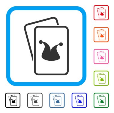 Joker oyun kartları simgesi çerçeveli