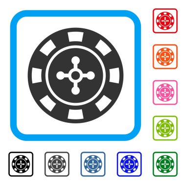 Rulet Casino çip simgesi çerçeveli