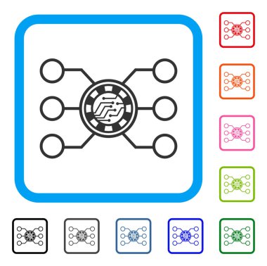 Casino çip devre simgesi çerçeveli