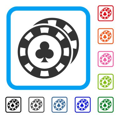 Casino fişi simgesi çerçeveli