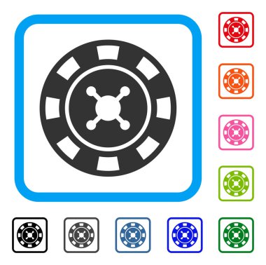 Casino çip simgesi çerçeveli