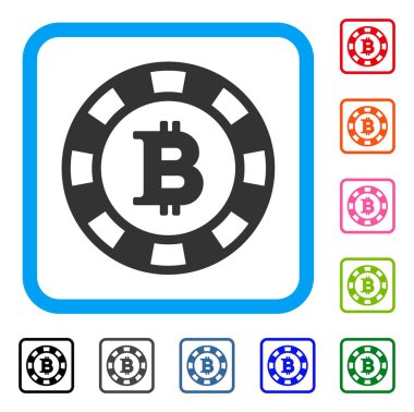 Bitcoin Casino çip simgesi çerçeveli