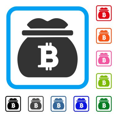 Bitcoin para çantası simgesini çerçeveli