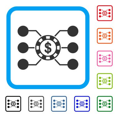 Casino çip devre simgesi çerçeveli