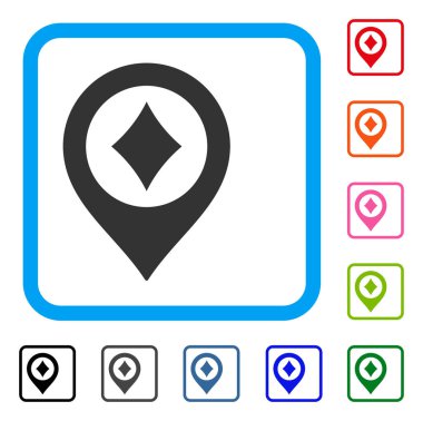 Casino harita işaretçi simgesi çerçeveli