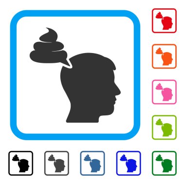 Bok düşünen biri simgesi çerçeveli