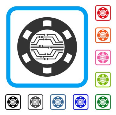 Dijital Casino çip simgesi çerçeveli