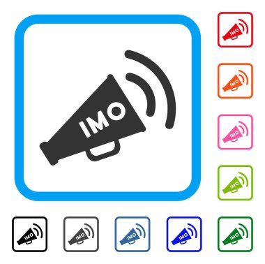 IMO megafon uyarı simgesi çerçeveli