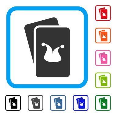 Joker oyun kartları simgesi çerçeveli