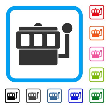 Tek kollu haydut simgesi çerçeveli