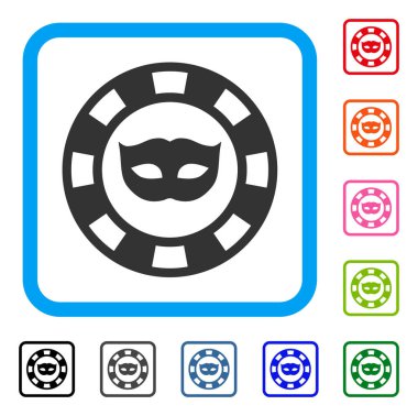Özel maske Casino çip simgesi çerçeveli