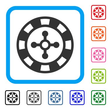 Rulet Casino çip simgesi çerçeveli