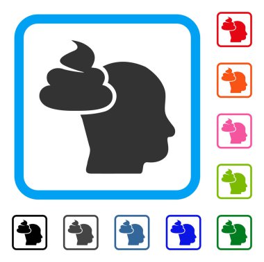 Bok düşünme kafa simgesi çerçeveli