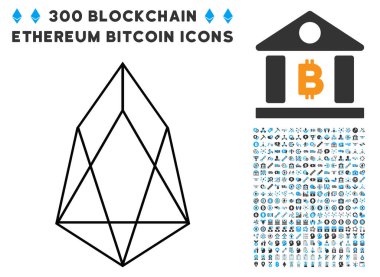 Bonus ile EOS para birimi düz simgesi