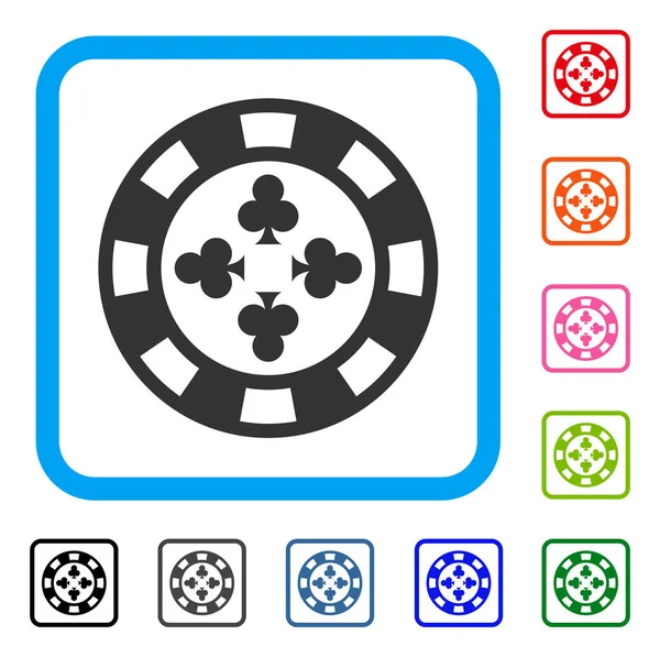 Poker Casino çip simgesi çerçeveli — Stok Vektör