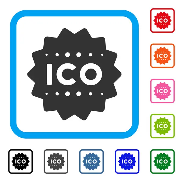 Ico Token Framed Icon — Stock Vector