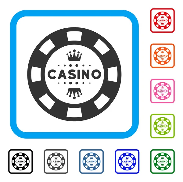 Royal Casino Chip gerahmte Ikone — Stockvektor