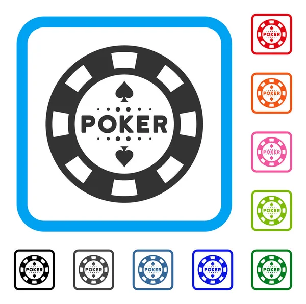 Poker Casino çip simgesi çerçeveli — Stok Vektör