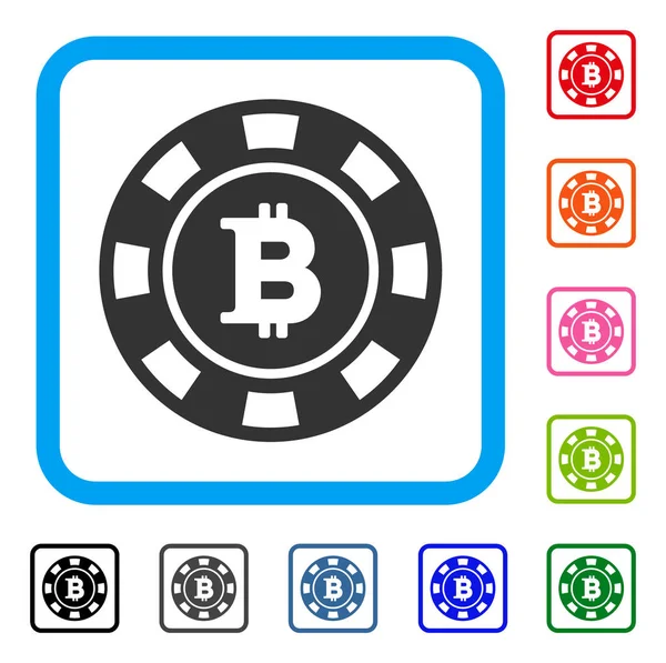 Bitcoin Casino Chip Framed Icon
