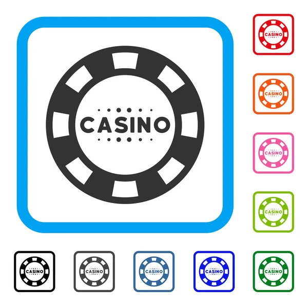 Żeton w kasynie oprawione ikona — Wektor stockowy