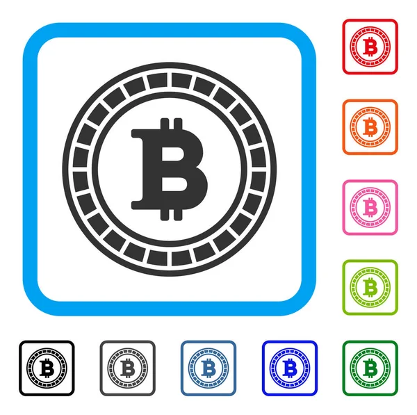 Bitcoin Casino Roulette encadrée icône — Image vectorielle