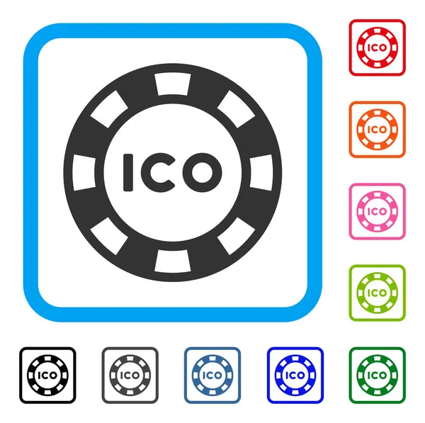 ICO Token zarámovaný ikona — Stockový vektor