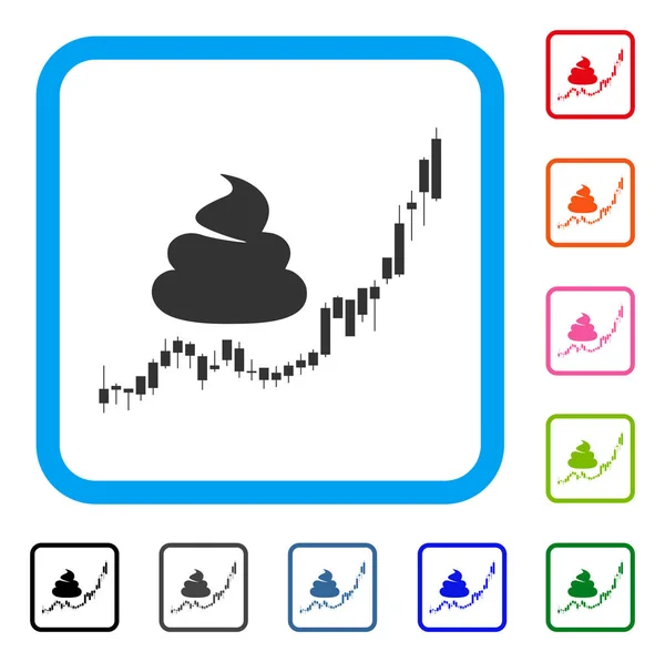 Sial Hyip Candle Chart Framed Icon - Stok Vektor