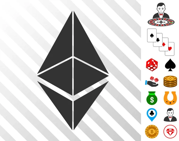 Ethereum Icon with Bonus — Stock Vector