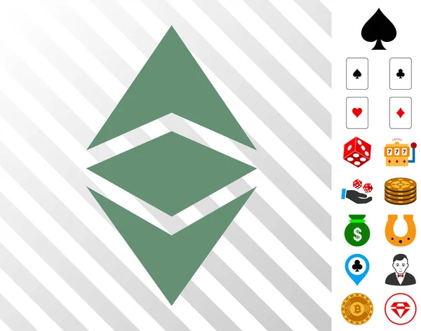 Ethereum Classic Icon with Bonus — Stock Vector