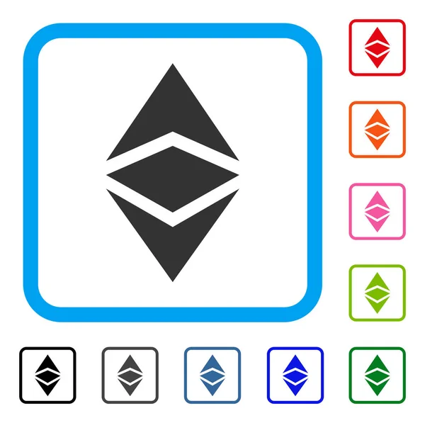 Icono enmarcado clásico de Ethereum — Archivo Imágenes Vectoriales