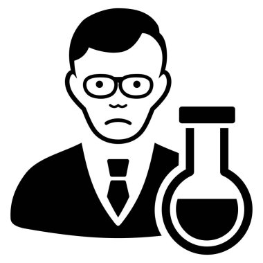 Üzgün kimyager siyah simgesi