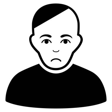 Üzücü hasta siyah simgesi