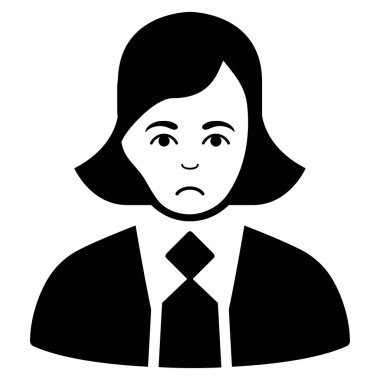 Üzücü bir iş kadını siyah simgesi