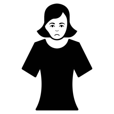 Üzgün kadın siyah simgesi