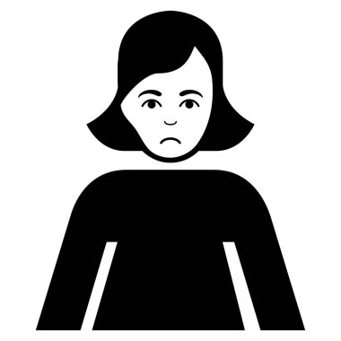 Üzgün Bayan siyah simgesi