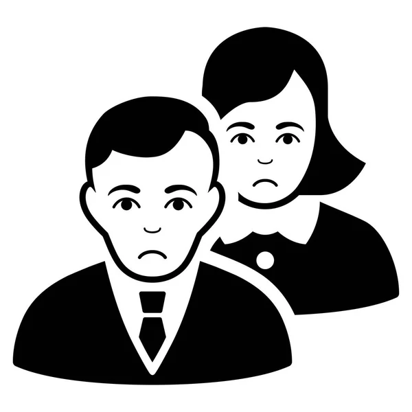 Sad People Black Icône — Image vectorielle