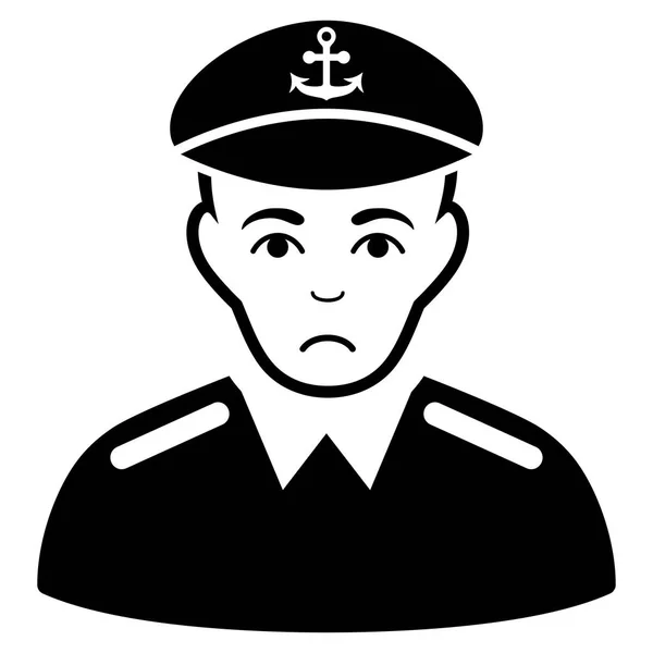 Sad Captain Black Icon — Stock Vector