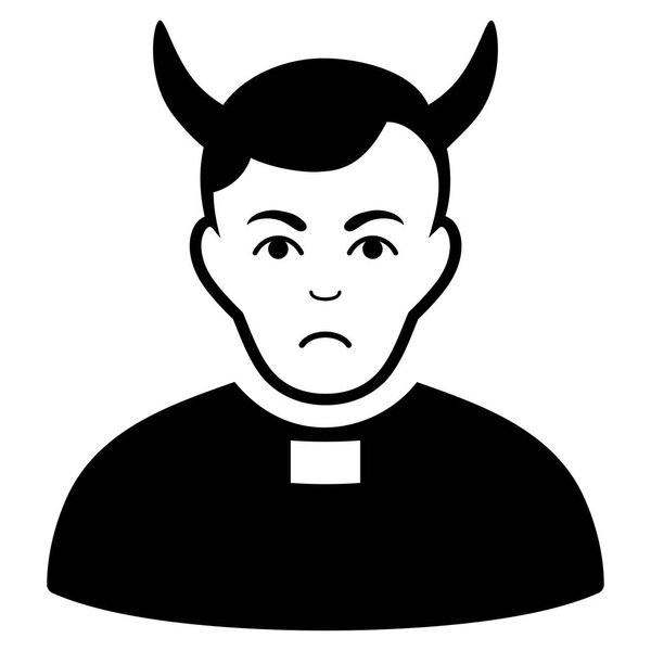 Sad Devil Priest Black Icon