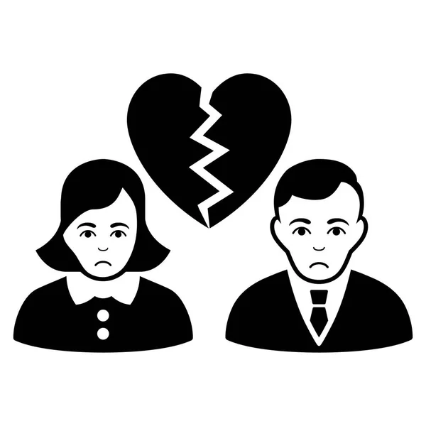 哀伤的离婚人黑图标 — 图库矢量图片