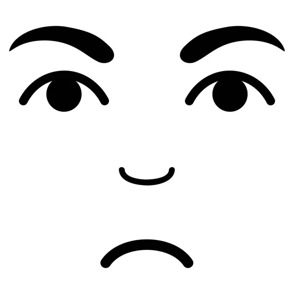 Sad Face zwart pictogram — Stockvector