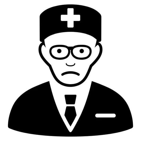 Triste médecin chef Black Icon — Image vectorielle