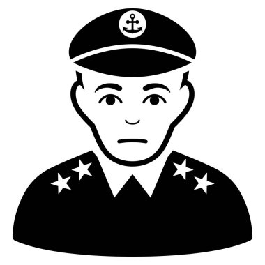 Üzgün askeri Kaptan siyah simgesi