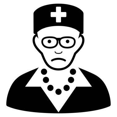 Üzgün eski hemşire siyah simgesi