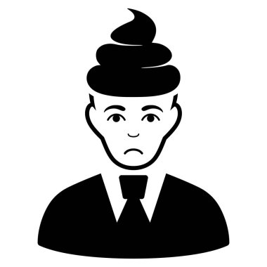 Üzgün bok Guy siyah simgesi