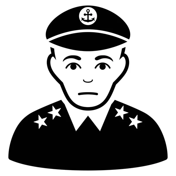 Sorgliga militär kapten svart ikon — Stock vektor