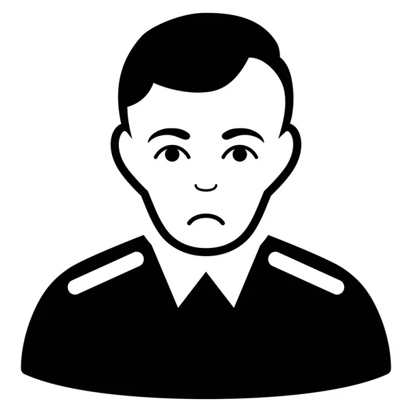Smutny oficer czarna ikona — Wektor stockowy