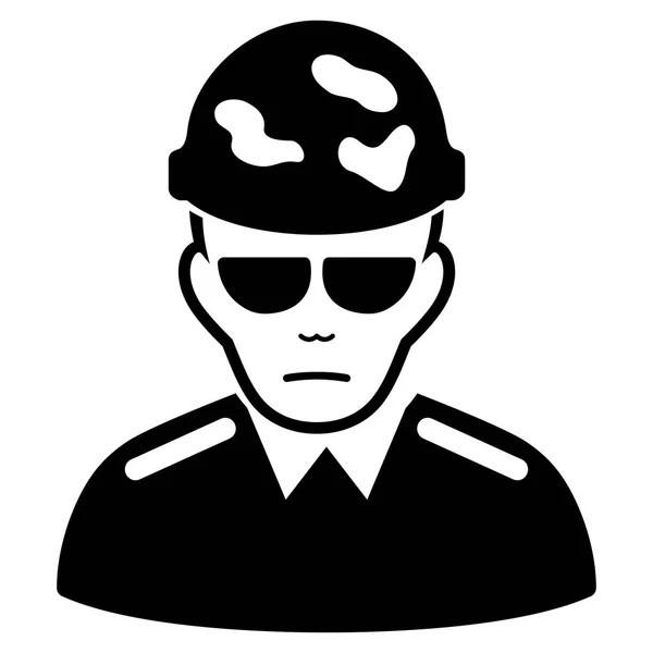 Triste Swat Soldado Negro icono — Vector de stock