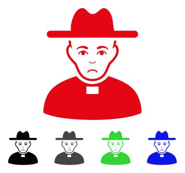 Üzgün Katolik rahip vektör simgesi